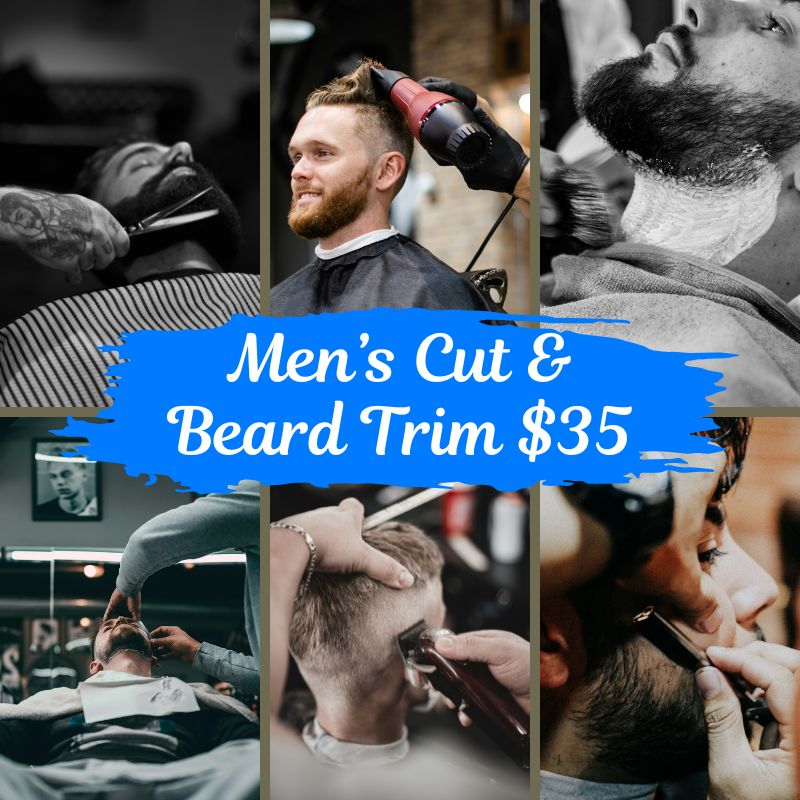 Image of a collage of men's grooming images.